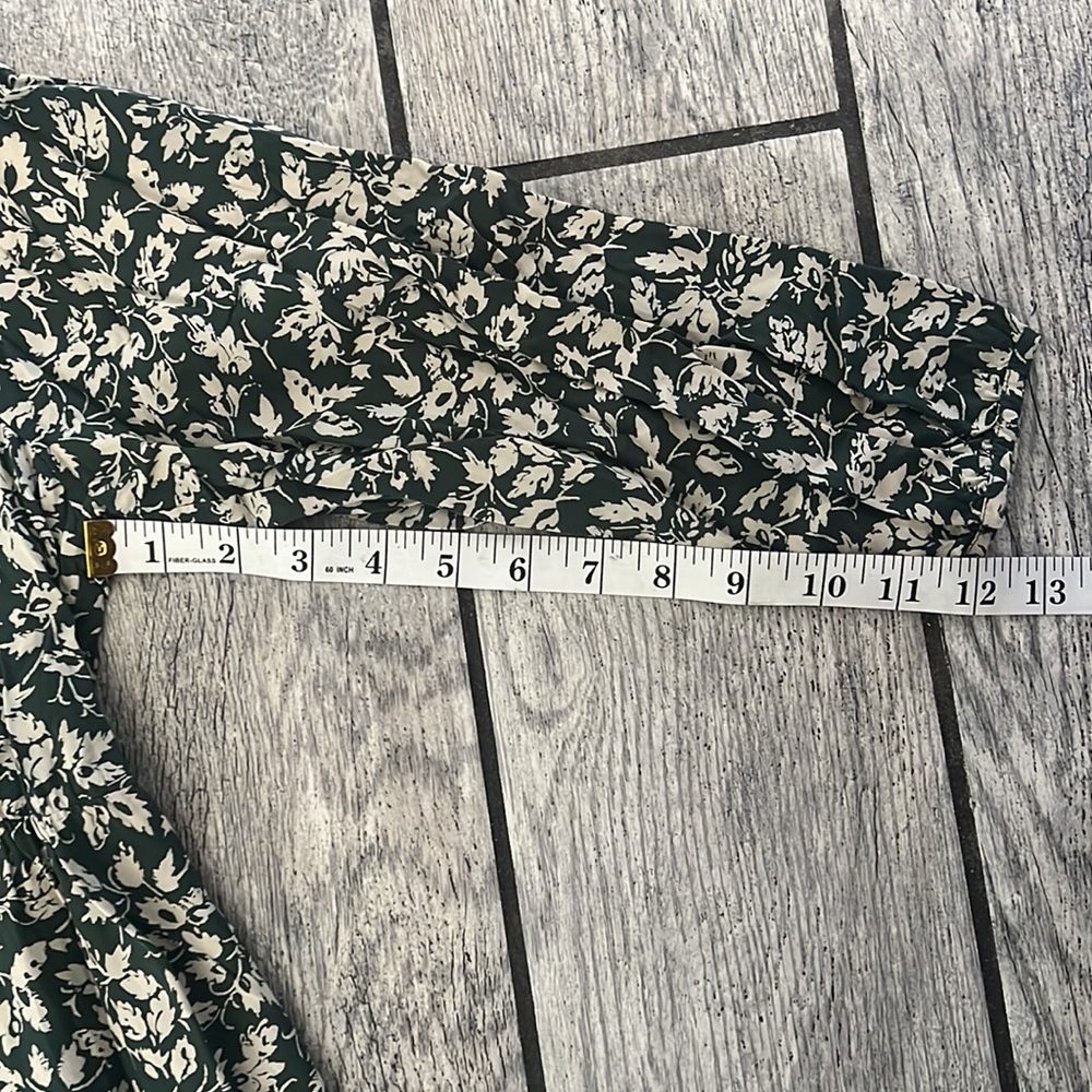 Madewell V-Neck Button-Front Mini Dress in Forest Leaves - Picture 9 of 9